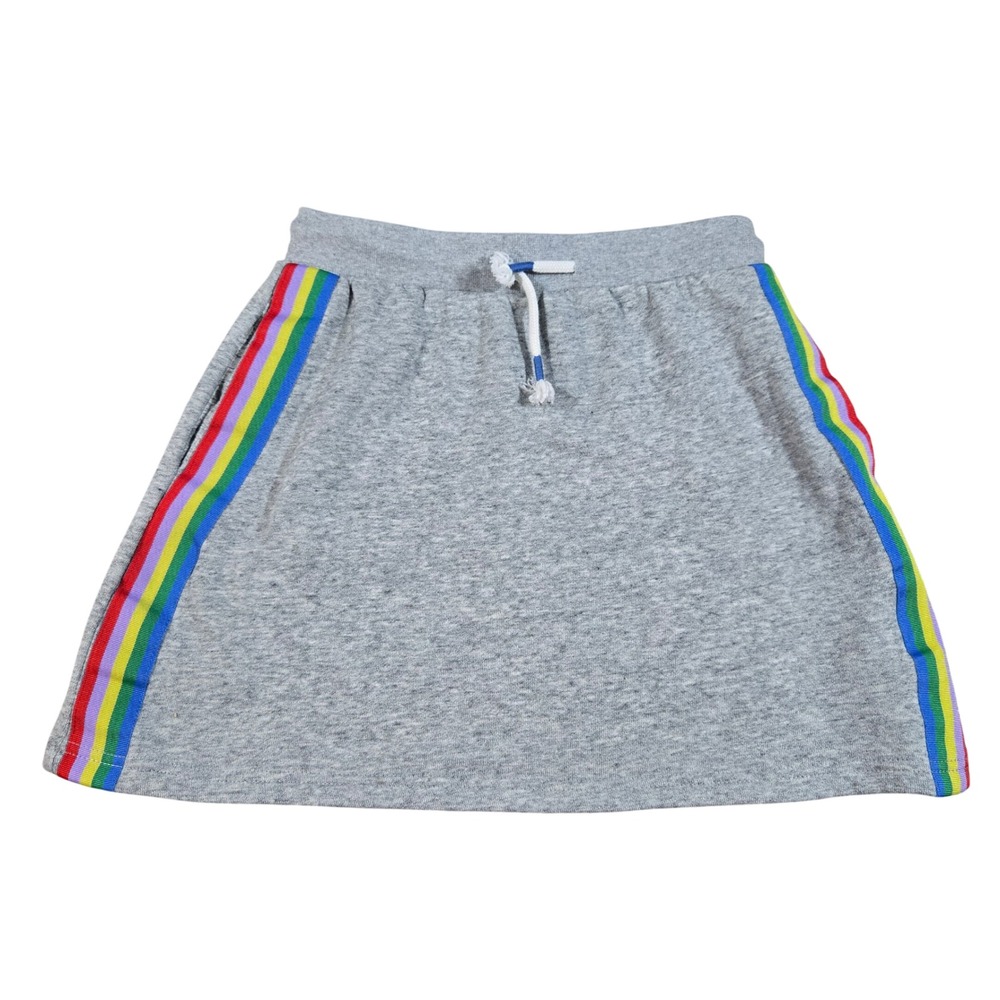 Mini Boden Girls‎ Rainbow Stripe Heather Gray Sweat Skirt - Size 13/14